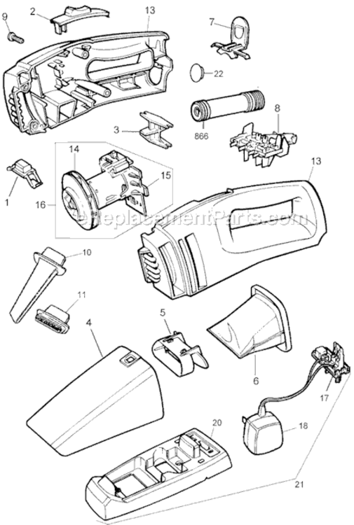 Page A Diagram and Parts List for VP303 Type 1 Black and Decker Upright Vacuum
